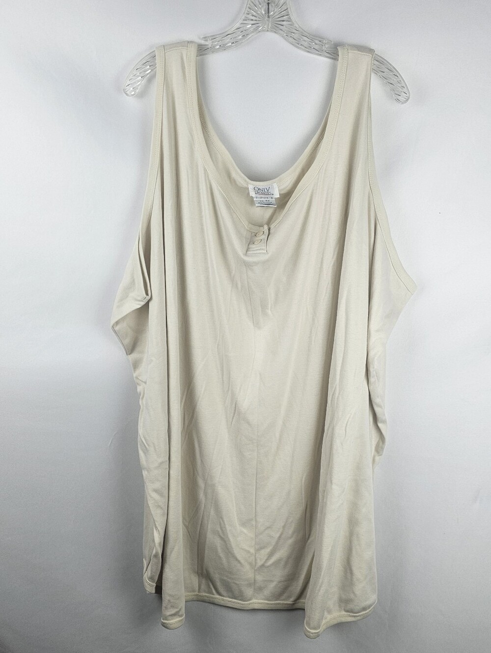 Only Necessities Cream Jersey Knit T-Shirt Tank Women's 6X Plus Size